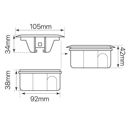 Accesorio emergencia IGNI empotrar en pared I-TEC