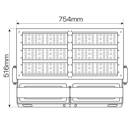 Proyector LED Milano negro 600w IP65 I-TEC