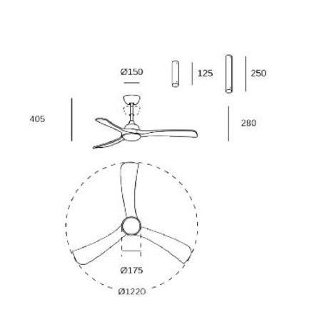 Ventilador de techo Bosc Forlight