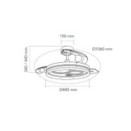 Ventilador de techo Naira 50w CCT negro CristalRecord