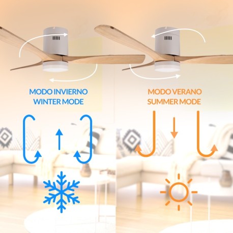 Ventilador de techo Energy blanco/ madera Mimotec