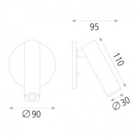 Aplique Atria empotrable orientable de ACB Iluminación