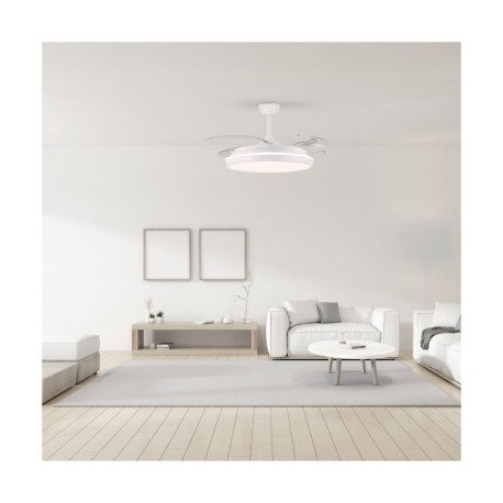 Ventilador de techo Charly L 80w CCT blanco CristalRecord
