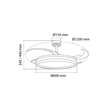 Ventilador de techo Charly L 80w CCT blanco CristalRecord