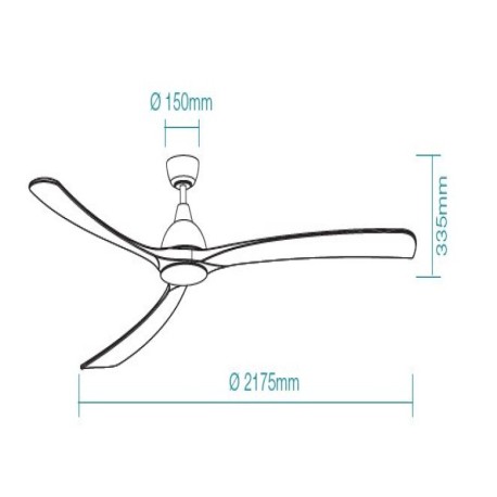 Ventilador de techo Norfolk Aero sin luz wifi Ø2175mm Martec