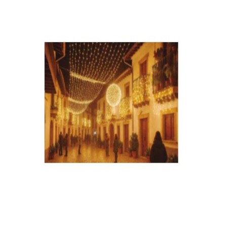 Cortina de luces LED blanco 0.70x1m cable negro Vaelza