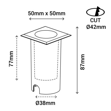 Empotrable de pared Inma 2w 3000k cuadrado Sulion