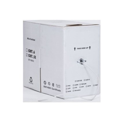 Cable Cat. 6 U/UTP LSZH Cca rígido 100m blanco CPR Dca Sunpro