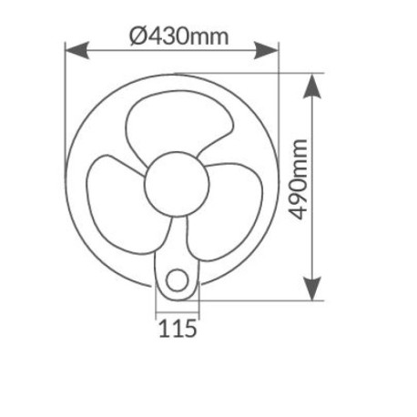 Ventilador de pared Barsi con mando blanco GSC