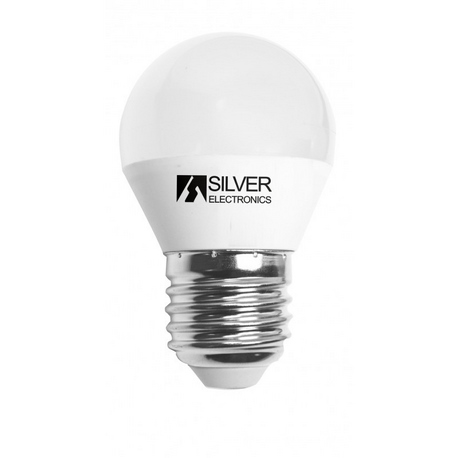 Bombilla LED Esférica SI E27 5W Regulable Silver Sanz