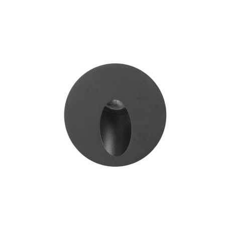 Empotrable de pared Icon Round 3.3w 3000k IP65 negro Forlight