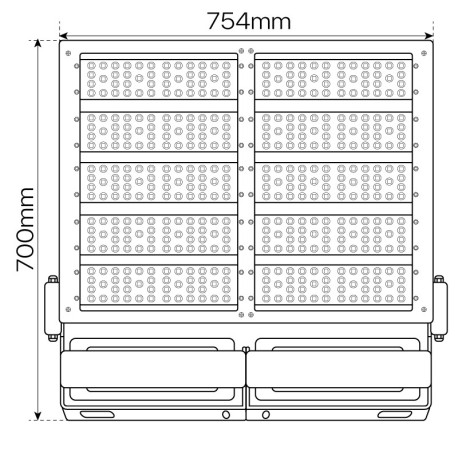 Proyector LED Milano negro 1000w IP65 I-TEC