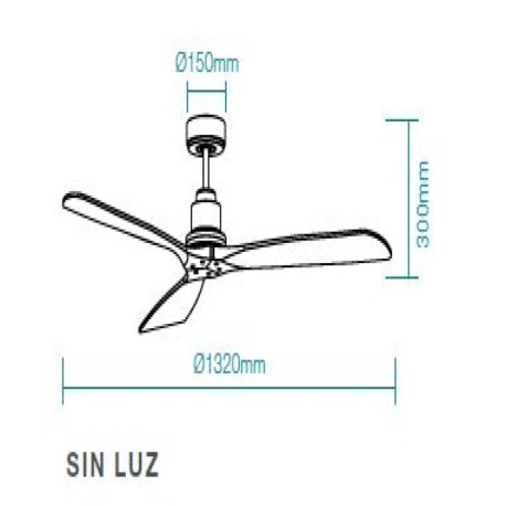 Ventilador de techo Mallorca DC sin luz Níquel/nogal oscuro Martec