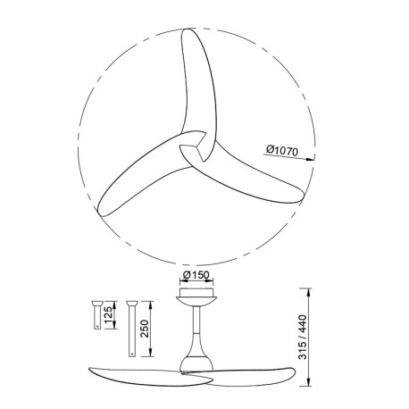 Ventilador de techo Ipanema III blanco Mantra