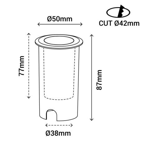 Empotrable de pared Inma 2w redondo Sulion