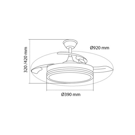 Ventilador de techo Evo mini 46w CCT CristalRecord