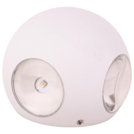 Aplique de pared led blanco redondo 8w 640 lm 3000k IP65 blanco Aimur