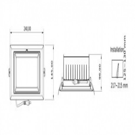 Downlight Oregon+ cuadrado orientable CCT Switch Threeline