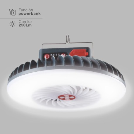 Mini ventilador solar Tanami con luz y trípode flexible GSC