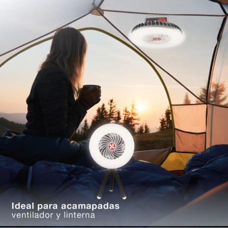 Mini ventilador solar Tanami con luz y trípode flexible GSC