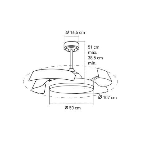 Ventilador de techo LED Batán 35w blanco CristalRecord
