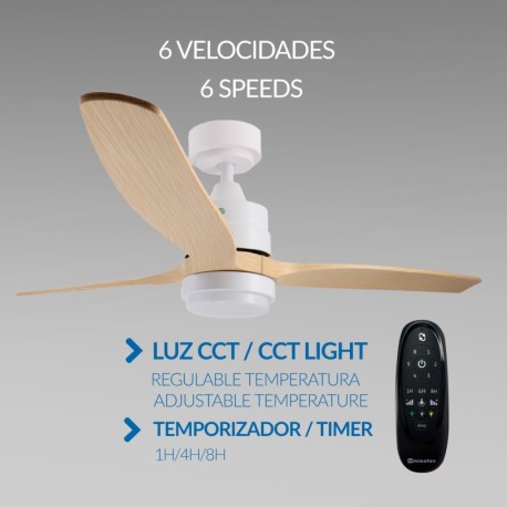 Ventilador de techo Sara blanco/madera Mimotec