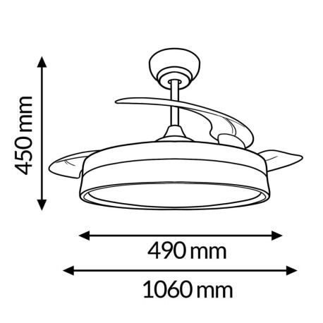 Ventilador de techo Loki negro Mimotec