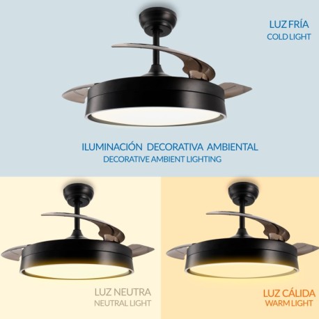 Ventilador de techo Loki negro Mimotec