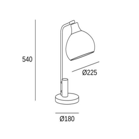 Lámpara de sobremesa Korg madera clara/negro 15w E27 Forlight