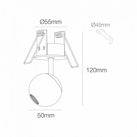 Foco decorativo Bora encastrar 4.5w Beneito Faure