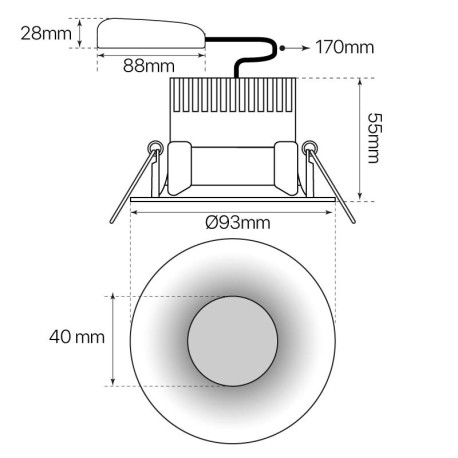 Downlight Curve 8w para empotrar redondo I-TEC