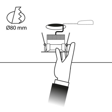 Downlight Curve 8w para empotrar redondo I-TEC