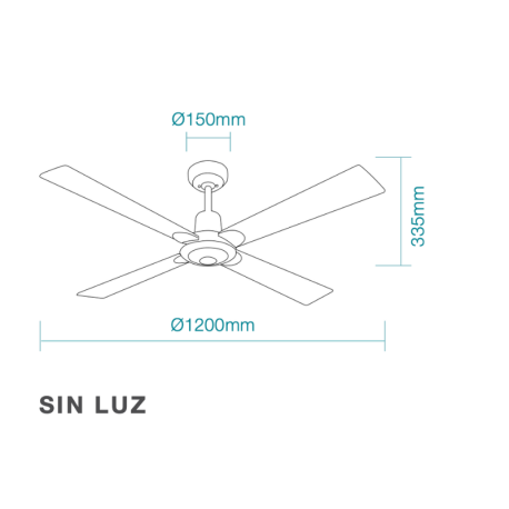 Ventilador de techo Alpha sin luz Martec