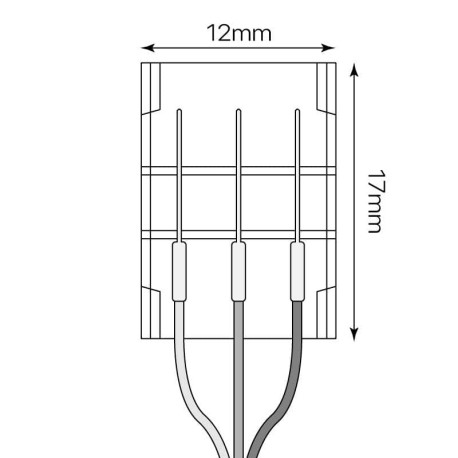 Conector simple dualcolor 3 pin + cable I-TEC