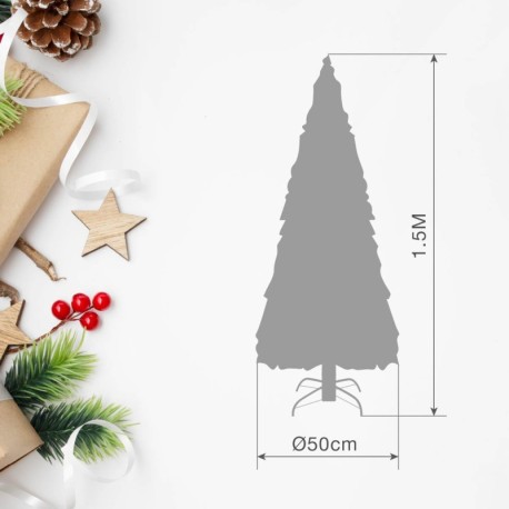 Árbol de navidad artificial tipo lápiz Bousso 1,5M 360 ramas GSC