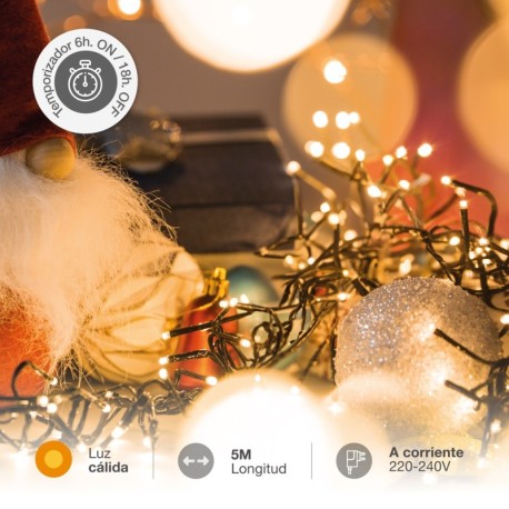 Guirnalda LED 5m 500 leds 8 funciones GSC