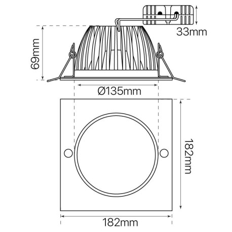 Downlight empotrable Down-led 15w I-TEC