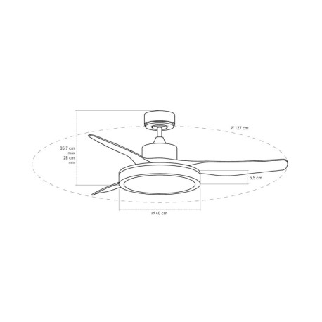 Ventilador de techo LED Aran 36w CCT blanco CristalRecord
