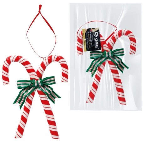 Pack-12 Bastones de caramelo decorativos árbol de navidad GSC