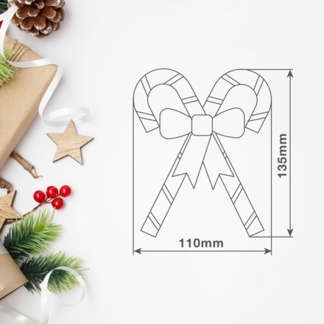 Pack-12 Bastones de caramelo decorativos árbol de navidad GSC