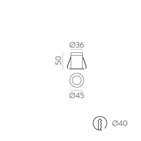 Empotrable de techo mini  Dot LED  de ACB Iluminación