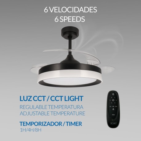 Ventilador de techo Yeray negro Mimotec