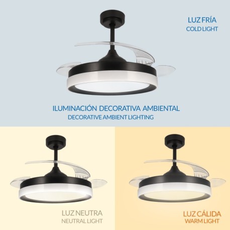 Ventilador de techo Yeray negro Mimotec