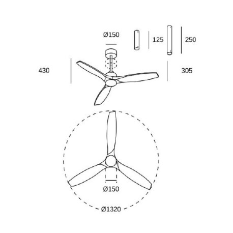 Ventilador de techo Stem Evo blanco CCT Forlight