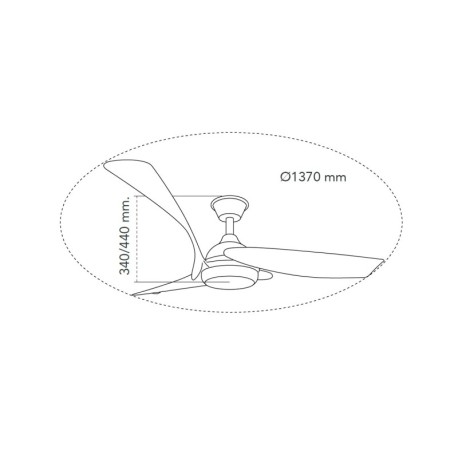 Ventilador de techo LED Enna 24w CCT CristalRecord