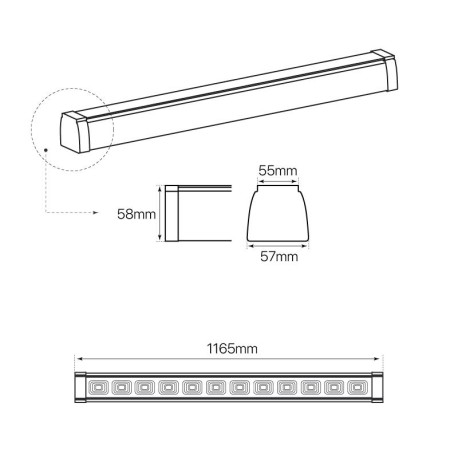 Luminaria lineal Market 40w I-TEC