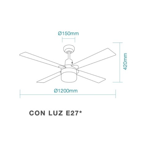 Ventilador de techo Alpha con luz Martec