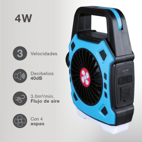 Ventilador de camping Stawell con linterna LED GSC