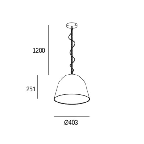 Lámpara colgante Cortic negro/ratan E27 15w Forlight