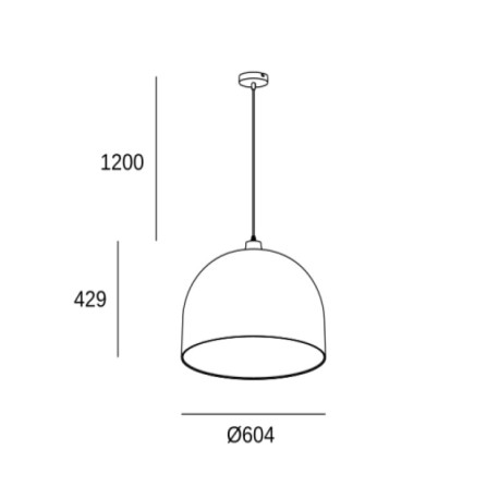 Lámpara colgante Cortic negro/ratan E27 15w Forlight